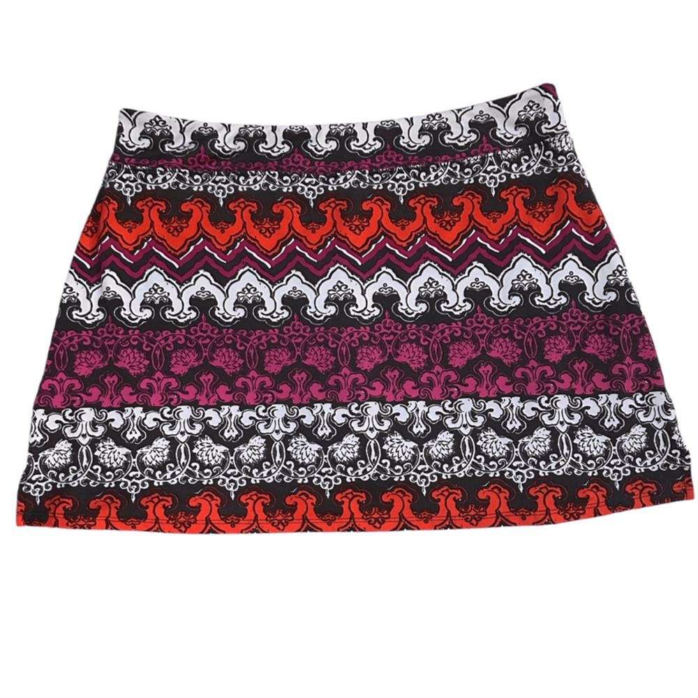 Tranquility Skort Women L Gray Red Tribal Print Colorado Clothing Co Golf Sport